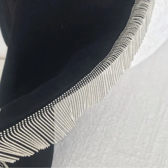 L’AGENCE Chic Black Fringe Pants NWT